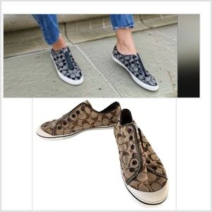 Coach Kira Signature Logo Laceless Pull On Canvas Sneaker 8B